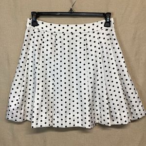 J. Crew White and Black Polka Dot Skater Skirt
